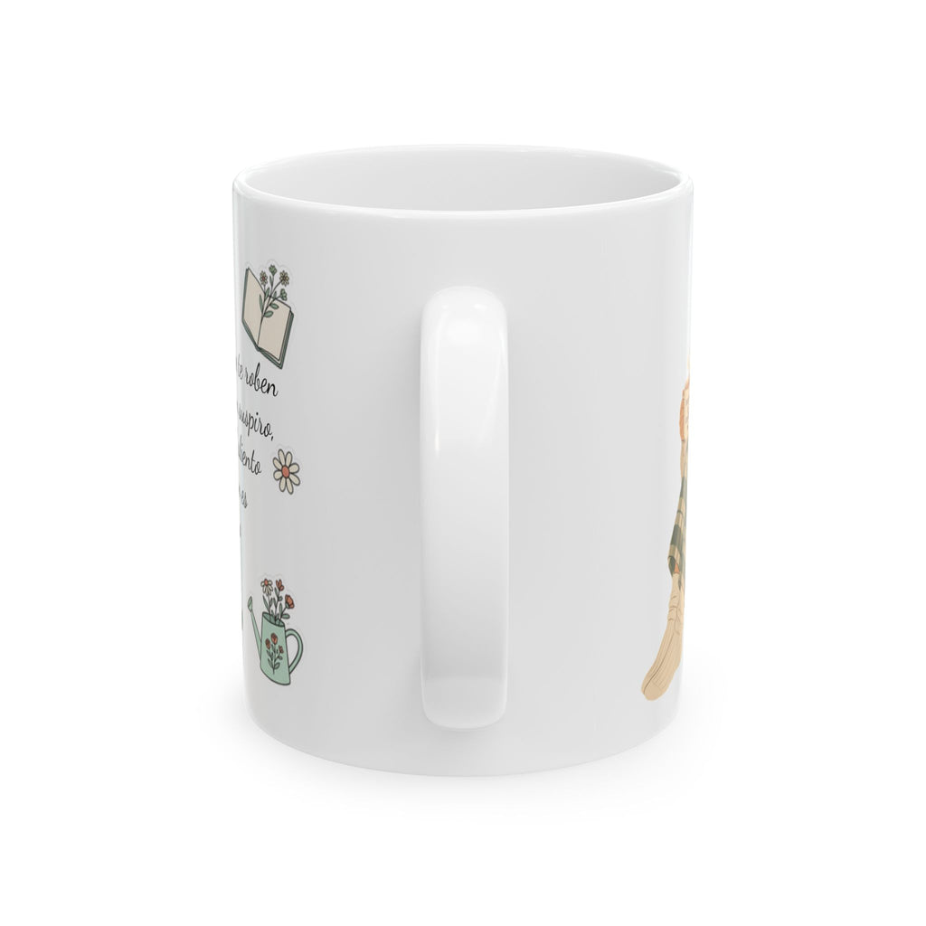 Cozy Bookish Girl Mug | Ceramic Coffee Tea Cup