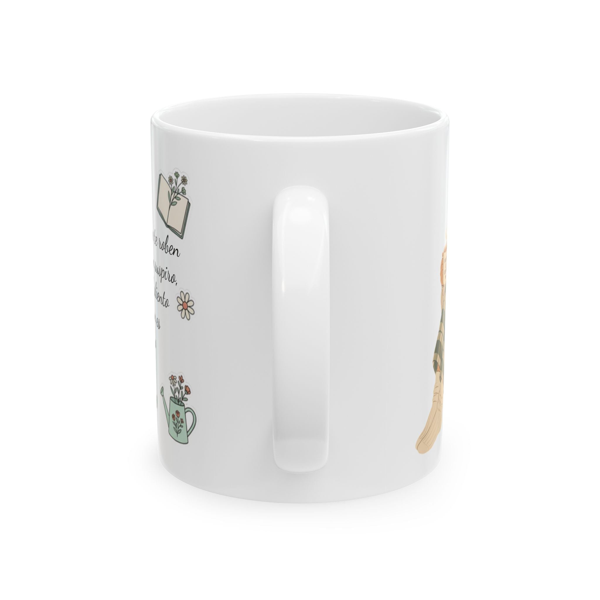 Cozy Bookish Girl Mug | Ceramic Coffee Tea Cup