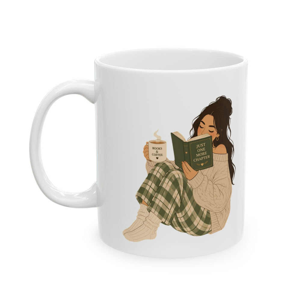 Cozy Bookish Girl Mug | Ceramic Coffee Tea Cup