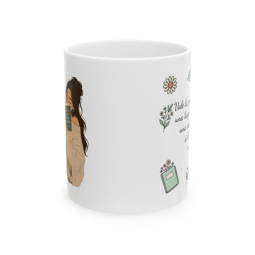 Cozy Bookish Girl Mug | Ceramic Coffee Tea Cup