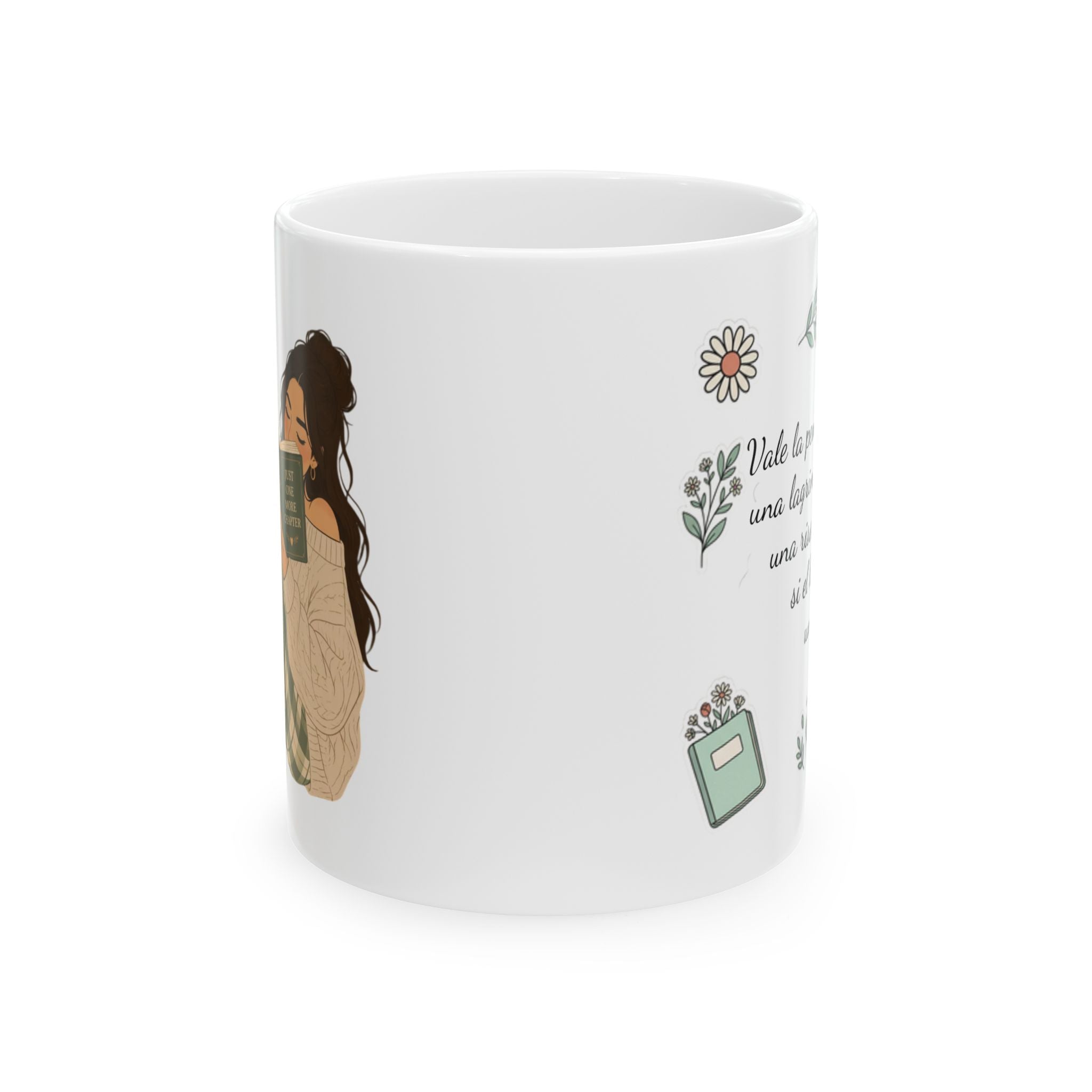 Cozy Bookish Girl Mug | Ceramic Coffee Tea Cup